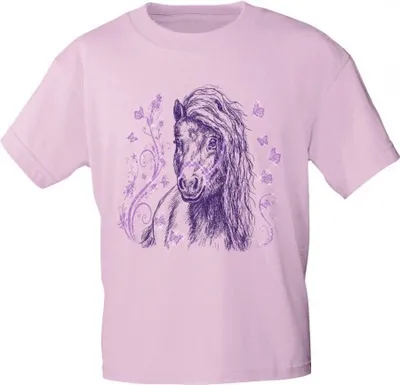 Produktbild von Kinder T-Shirt - Schmetterlings-Pony - 06954 - ©Kollektion Bötzel - Gr. 110-164 Größe - 110/116