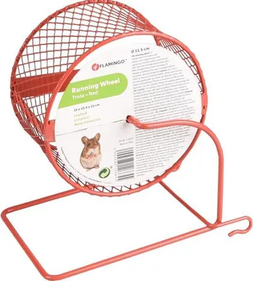 Obrázok produktu pre Kolotoč kov pre hlodavce sieťovaný, červený Flamingo 11,5 cm