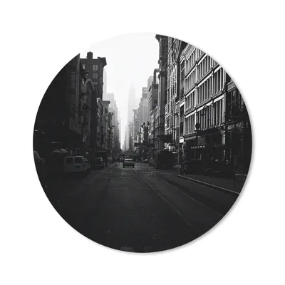 Produktbild von MuchoWow® Mauspad Mousepad Autofahrt durch eine ruhige Straße in New York in schwarz-weiß 20x20 cm - Mousepads - Maus Mat - Pad - Mausunterlage - Schreibtischmatte