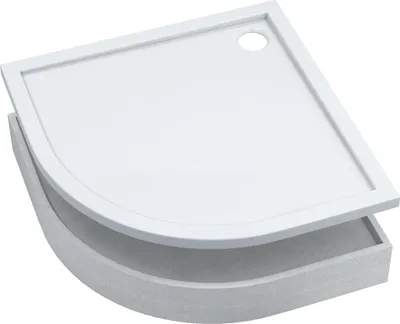 Produktbild von AQUABAD® Duschwanne SET Basic Smooth White 90x90cm R55 Viertelkreis inkl. Styroporträger