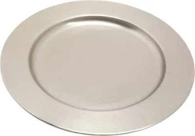 Produktbild von Kerzenteller Glatt Ø 17cm Messing Vernickelt Kerzenhalter Untersetzer mit Rand