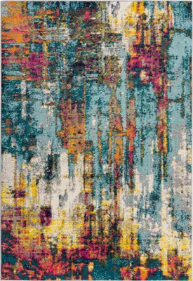 Produktbild von Teppich Kurzflor Abstrakt, Wohnzimmer Multicolor Rechteckig 160x230 | 100% Polypropylen, Rücken aus 92% Jute, 8% Synthetiklatex | Florhöhe: 11 cm