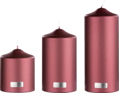 Productafbeelding van Gilde Stumpenkerze, Metallic, Wachs, dunkelrot, VE 6, D. 8 cm Höhe: 10.00 cm Durchmesser: 8.00 cm 52405