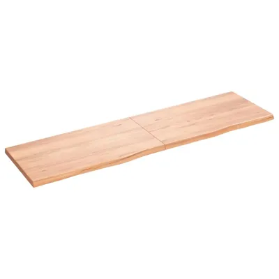 Produktbild von Tischplatte Hellbraun 180x50x(2-4)cm Massivholz Eiche Behandelt