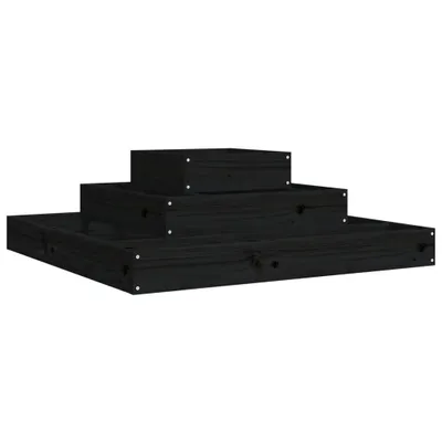 Obrázek produktu pro vidaXL květináč černý 80x80x27 cm Masivní borovicové dřevo