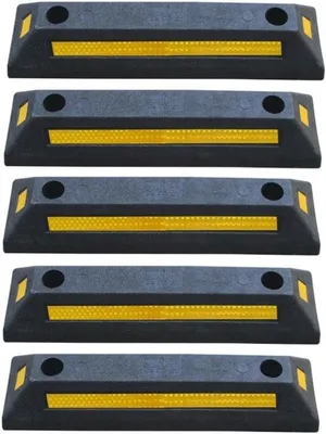 Productafbeelding van Parkeerplaats Begrenzing - Wielstopper Set - Veilig Parkeren Garage - Inclusief Bevestigingsmateriaal - 53.5 x 13 x 8.9 cm - Zwart
