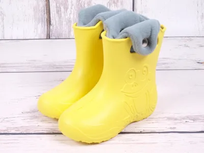 Obrázek produktu pro Holínky gumáčky sněhule Camminare žabka žluté zateplené vyjímatelnou vložkou 24/25