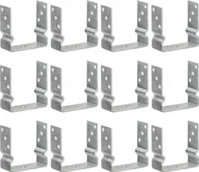 Obrázok produktu pre Kotvy na plot 12 ks strieborné 14x6x15 cm pozinkovaná oceľ