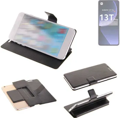 Produktbild von K-S-Trade Schutzhülle kompatibel mit Xiaomi 13T Pro Schutzhülle Flip Cover Klapphülle Wallet Case Slim Handyhülle bookstyle schwarz