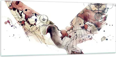 Produktbild von Bilder auf glas - Vogel Abstraktion - 120x50cm - Glasbilder - Wandbilder - Kunstdruck - zum Aufhängen bereit - Wanddekoration aus Glas - Glas Bilder - Wandbild auf Glas - Einteilig - GAB120x50-4109
