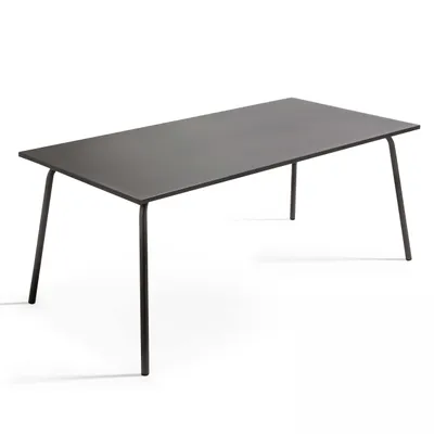 Image de Ensemble table de jardin et 8 chaises en métal gris - Oviala Palavas