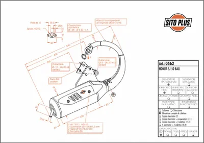 Produktbild von LeoVince Auspuffanlage Komplettanlage SITO PLUS mit Zulassung, Stahl kompatibel mit Honda SJ 50 Bali