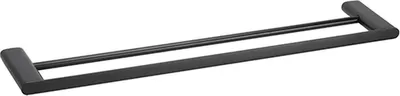 Produktbild von BORGANIC BLACK Doppelhandtuchhalter Edelstahl Schwarz 124x640x20 mm für Bad & Küche >> zum Bohren