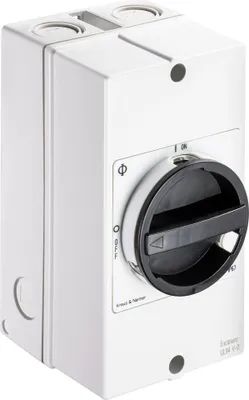 Produktbild von Kraus & Naimer Hauptschalter, 3-pol + 1NO/1NC, AP-Gehäuse, IP66, Ith=25A, P=7,5kW (AC23B, 400V AC), 6 mm², 1 Stk.