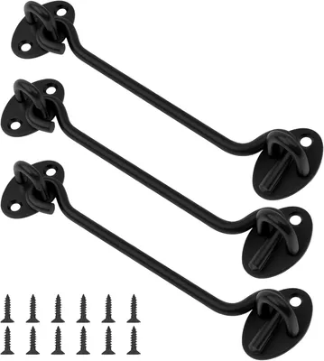 Produktbild von Sturmhaken 150 mm, 3 Stücke, Edelstahl, schwarz, für Garten