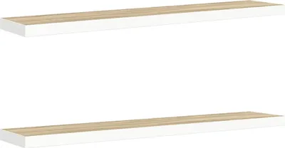 Immagine prodotto di vidaXL Mensole sospese 2 pz. Rovere e bianco 120x23,5x3,8 cm MDF