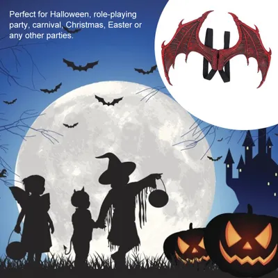 Obrázok produktu pre Dračie krídlo rekvizity, strana, dekoratívne karneval cosplay kostým pre Halloween, červená