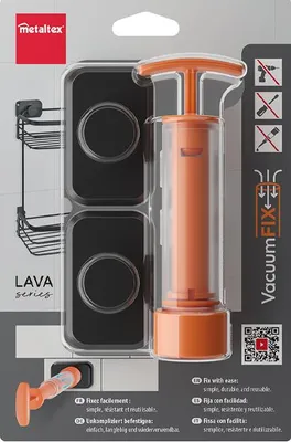Zdjęcie produktu dla Metaltex System mocowania VacuumFix, zestaw haczyków, kolor czarny