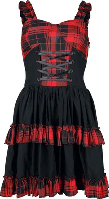 Produktbild von Heartless Kurzes Kleid Damen Parisa Dress schwarz/rot Rockwear 100% Baumwolle S