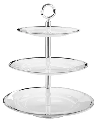 Produktbild von PLATINUM 3er Etagere - H.39cm x Ø30cm - silberfarben - versilbert