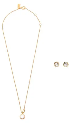 Produktbild von Elegantes Set aus vergoldetem Damenschmuck ( Halskette, Ohrringe)  37530390GLD110