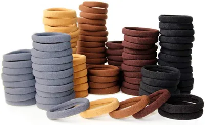 Produktbild von 100 Haargummis für Damen, Männer und Mädchen, Zopfgummis und Scrunchies für Pferdeschwänze, elastische Haarbänder