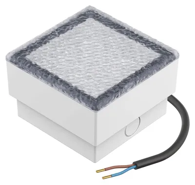 Imagen del producto de ledscom.de: Lámpara empotrable en el suelo tipo adoquín, modelo CUS, para uso exterior, IP67, rectangular, 10 x 10 cm, luz cálida. – Color de la luz: Blanco cálido, tamaño: 1 unidad (paquete de 1)