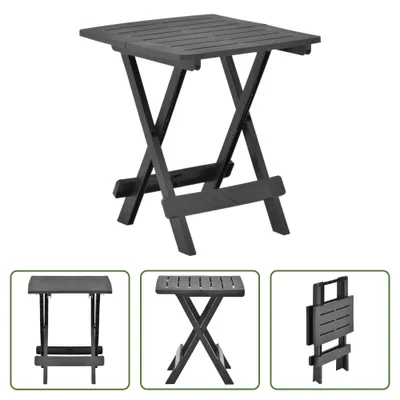 Immagine prodotto di The Living Store Tavolo da giardino pieghevole antracite 45x43x50 cm in plastica