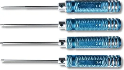 Produktbild von Sechskant Schraubendreher 1,5-3mm mit Metallgriff Set 4-tlg.