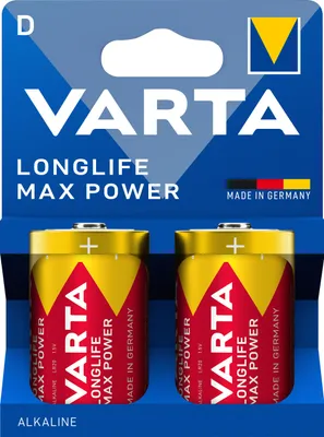 Produktbild von Batterie Alkaline, Mono, D, LR20, 1.5V Longlife Max Power, Retail Blister (2-Pack)
