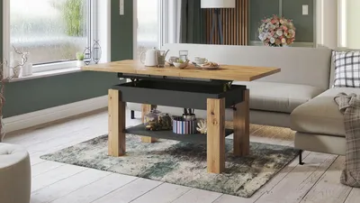 Produktbild von Couchtisch Astoria Eiche Artisan Anthrazit höhenverstellbar ausziehbar