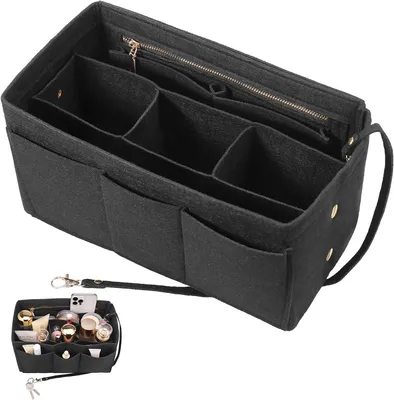 Imagen del producto de Organizador de bolso de fieltro, con múltiples compartimentos, grande, color , para el interior del bolso