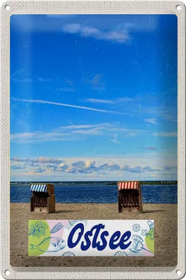 Produktbild von Blechschild Reise 20x30cm Ostsee Küste Strand Urlaub