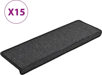 Immagine prodotto di Tappetini per scale 15 pz 65x21x4 cm Antracite Bordo rettangolare