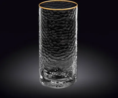 Zdjęcie produktu dla Szklanka Wilmax Gold Rim 290 ml, szkło borokrzemowe, przezroczysta, WL-888631/A