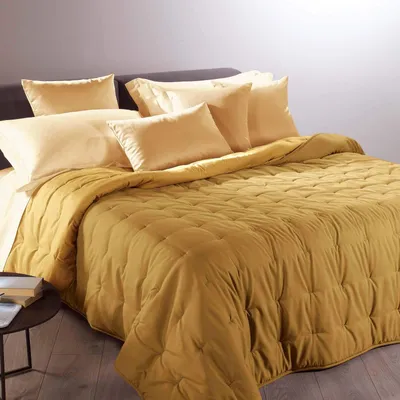 Tagesdecke Calduccia Mia, Doppelbett, gold, Polyester, maschinenwaschbar