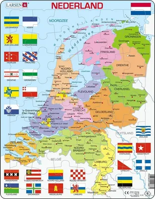 Image de LARSEN Puzzle Pays-Bas - carte politique 48 pièces