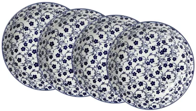 Suppenteller-Set 4-teilig, Porzellan, Ø 20,5 cm, blau-weiß