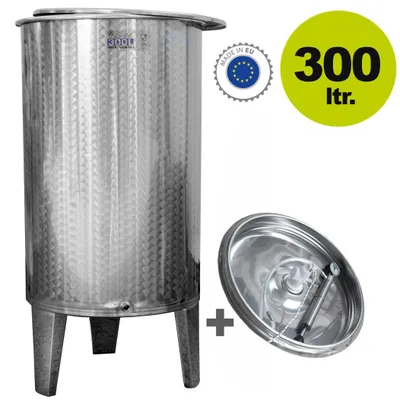 Produktbild von Immervolltank 300 Liter Lagertank Edelstahl mit Schwimmdeckel + Stülpdeckel