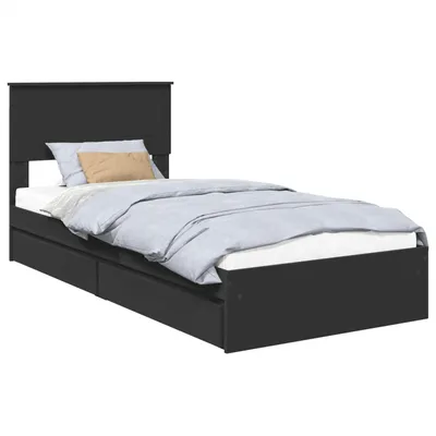 Obrázek produktu pro vidaXL Úložná postel černá 75 x 190 cm materiál na bázi dřeva
