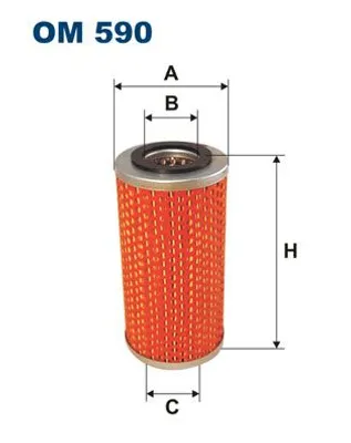 Produktbild von FILTRON Ölfilter OM 590 Filtereinsatz, Höhe 140 mm, Außendurchmesser 70 mm