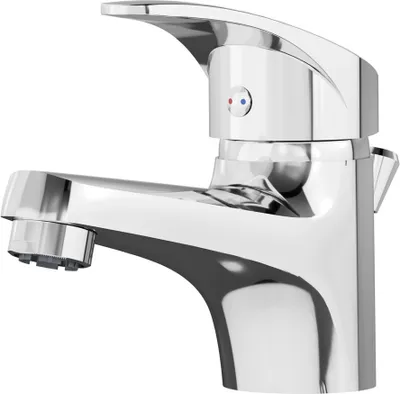A close-up studio shot of a chrome faucet.