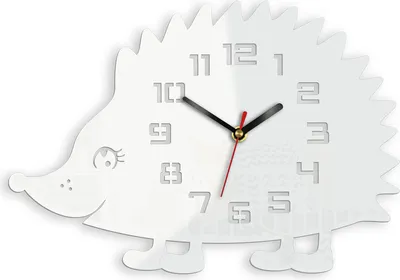 Produktbild von ModernClock, Wanduhr, Wanduhr für Kinder, weißer Igel, stille Wanduhr
