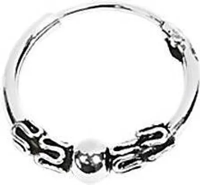 Produktbild von Single 925 Sterling Silber Keltische Bali Creole mit Kugeln 14mm 7077