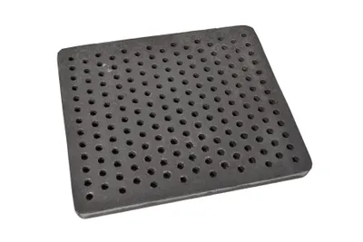 Obrázek produktu pro SEZAM rošt na kamna 29,5 x 26 cm litinový litinový rošt s otvory krbový rošt čtvercový rošt na popel stolní rošt na kamna rošt na kamna krbový rošt