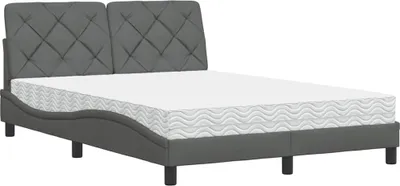 Produktbild von Bett mit Matratze Dunkelgrau 120x200 cm Stoff