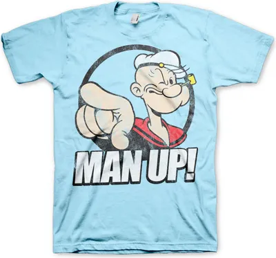Produktbild von Popeye - Man Up! T-Shirt - Large - Skyblue