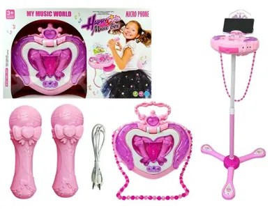 Image de Boîte à musique sur pied Microphone Haut-parleur Rose