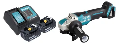 Imagen del producto de Amoladora angular sin cable Makita DGA 520 SGX1 18 V 125 mm X-LOCK Brushless + 2x batería recargable 6,0 Ah + cargador