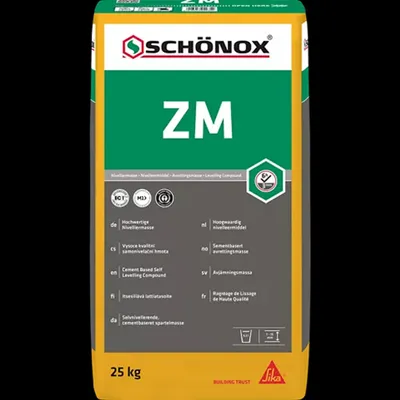 Produktbild von SCHÖNOX® ZM selbstverlaufende zementäre Glätt- und Nivelliermasse 25 Kg Sack